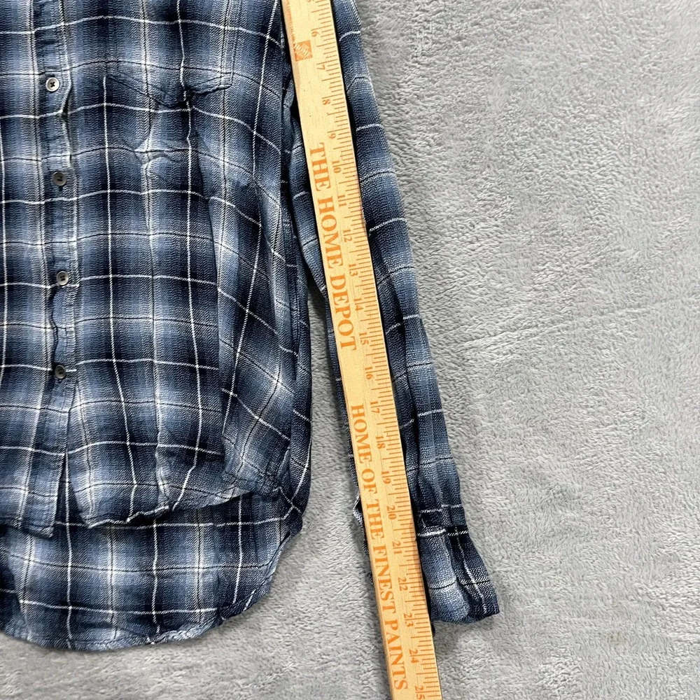 Aeropostale Shirt Women's Large Plaid Flannel Button‎ Long Sleeve  Cowgirl